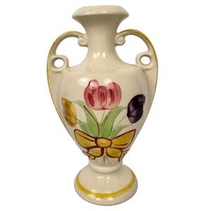 Vtg Blue Ridge Southern Potteries Vanity Fair Tulip Vase Hand Panted Cottagecore
